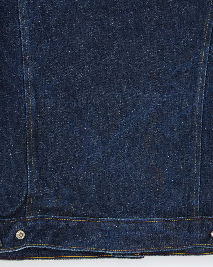 Vintage 1970s GWG Union Made In Canada Raw Dark Wash Denim Snap Button Trucker Jacket - S