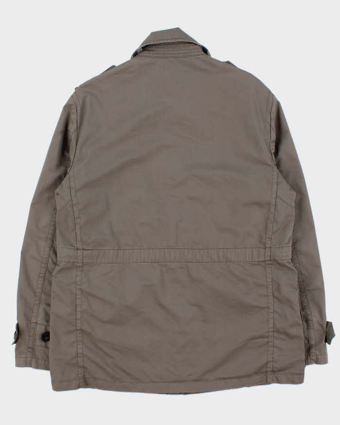 Vintage Y2K 00s Burberry London Khaki Canvas Military Field Jacket - L