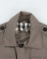 Vintage Y2K 00s Burberry London Khaki Canvas Military Field Jacket - L