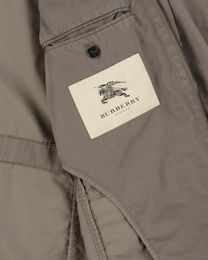 Vintage Y2K 00s Burberry London Khaki Canvas Military Field Jacket - L