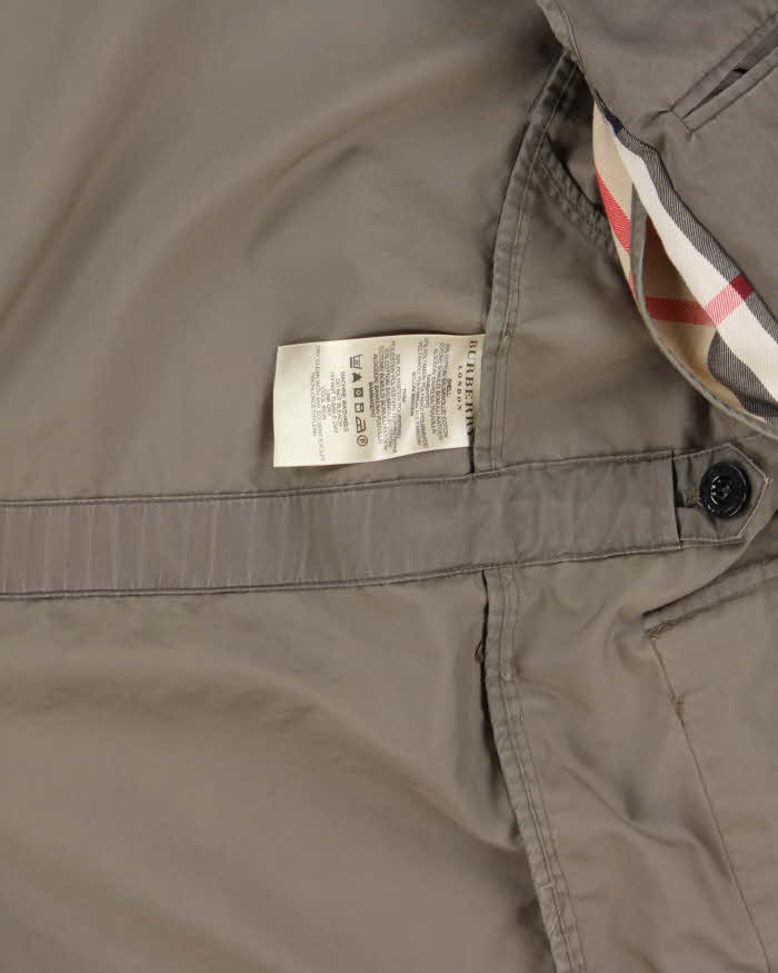 Vintage Y2K 00s Burberry London Khaki Canvas Military Field Jacket - L