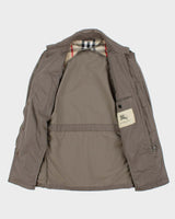 Vintage Y2K 00s Burberry London Khaki Canvas Military Field Jacket - L