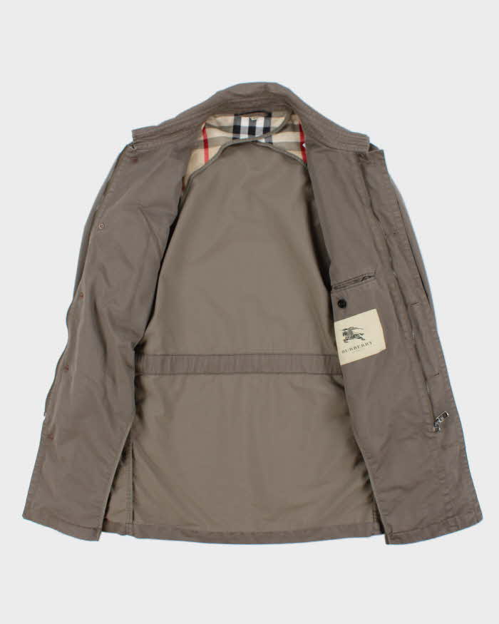 Vintage Y2K 00s Burberry London Khaki Canvas Military Field Jacket - L