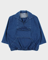 Vintage 1990s The J Peterman Co. Medium Wash Denim Pullover Jacket - XL