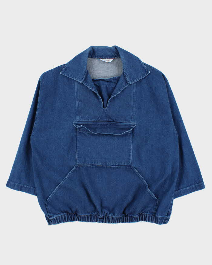Vintage 1990s The J Peterman Co. Medium Wash Denim Pullover Jacket - XL