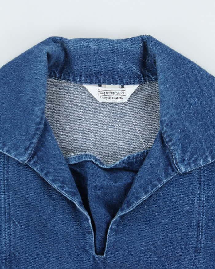 Vintage 1990s The J Peterman Co. Medium Wash Denim Pullover Jacket - XL