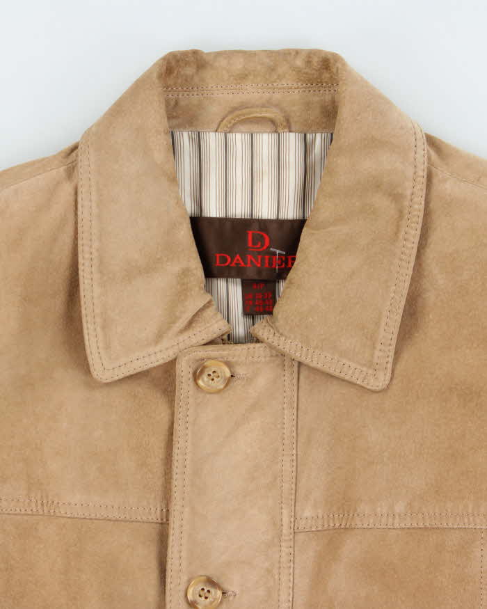 Vintage Y2K 00s Danier Tan Suede Bomber Jacket - S