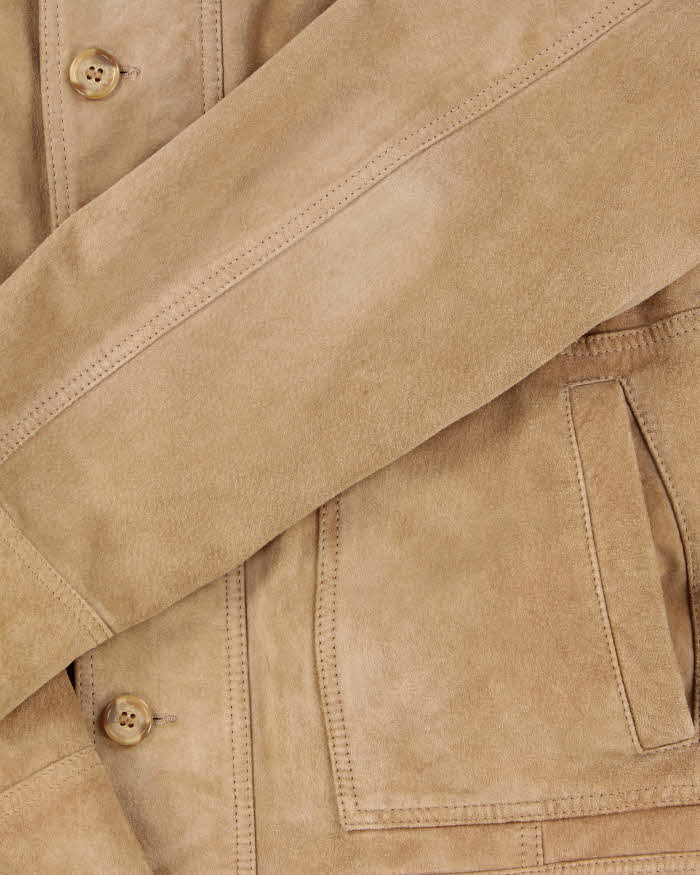 Vintage Y2K 00s Danier Tan Suede Bomber Jacket - S