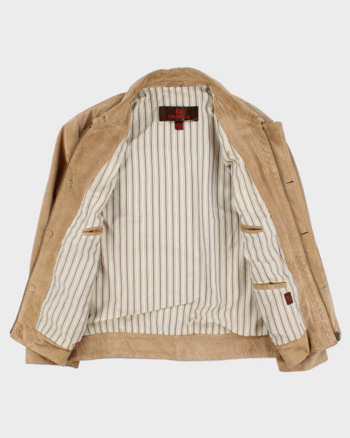 Vintage Y2K 00s Danier Tan Suede Bomber Jacket - S