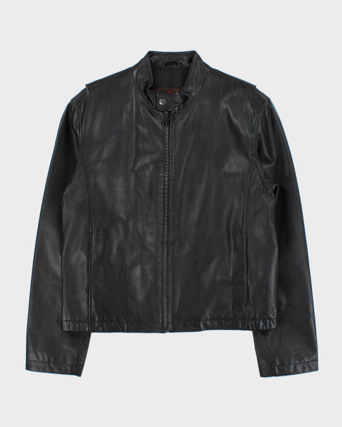 Vintage Y2K 00s Danier Leather Cafe Racer Moto Jacket - M