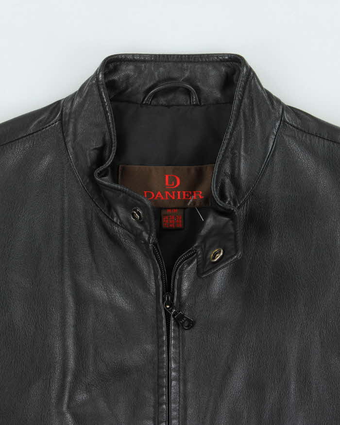 Vintage Y2K 00s Danier Leather Cafe Racer Moto Jacket - M