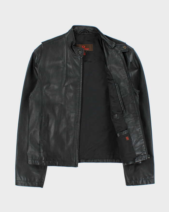 Vintage Y2K 00s Danier Leather Cafe Racer Moto Jacket - M