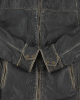 Vintage Y2K 00s Danier Heavyweight Patina Leather Cafe Racer Moto Jacket - XL