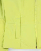 Vintage Y2K 00s Pelle Collezioni Lime Green Made In Canada Calfskin Leather Moto Jacket - M