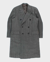 Vintage 1980s Harrods Hand Tailored Chester Barrie Wool Herringbone Made In England Double Breasted Overcoat - XL