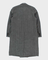 Vintage 1980s Harrods Hand Tailored Chester Barrie Wool Herringbone Made In England Double Breasted Overcoat - XL