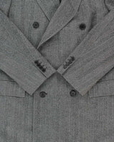 Vintage 1980s Harrods Hand Tailored Chester Barrie Wool Herringbone Made In England Double Breasted Overcoat - XL