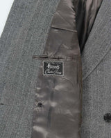 Vintage 1980s Harrods Hand Tailored Chester Barrie Wool Herringbone Made In England Double Breasted Overcoat - XL