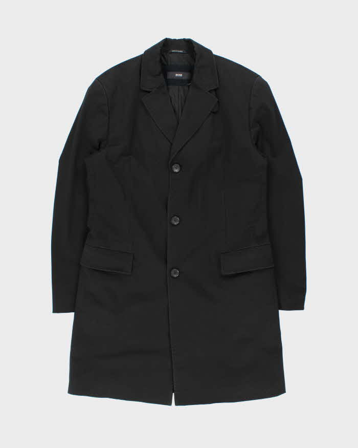 Vintage Y2K 00s Hugo Boss Quilt Lined Canvas Single Breasted Overcoat - XL