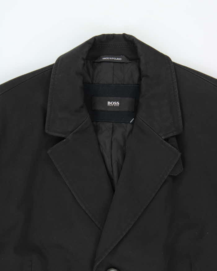 Vintage Y2K 00s Hugo Boss Quilt Lined Canvas Single Breasted Overcoat - XL