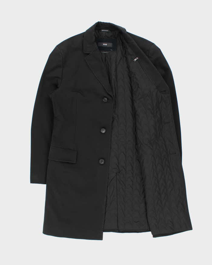 Vintage Y2K 00s Hugo Boss Quilt Lined Canvas Single Breasted Overcoat - XL