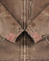 Vintage Carhartt C61 DKB Distressed Duck Canvas Sherpa Lined Ridge Jacket - L