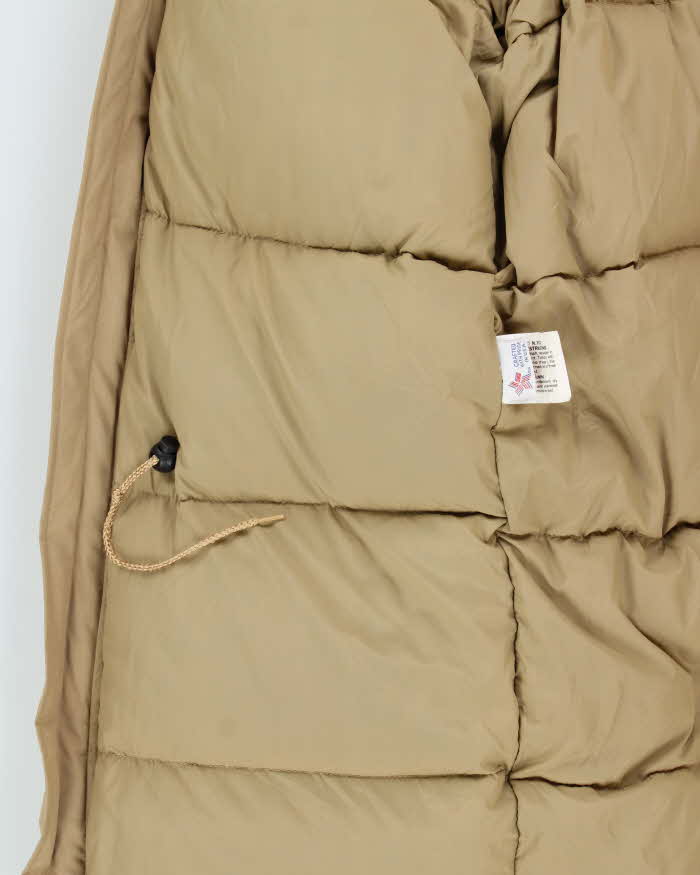Vintage 1990s Schott N.Y.C Khaki Goose Down Made In USA Puffer Parka - S