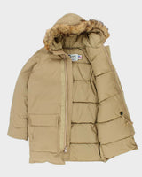 Vintage 1990s Schott N.Y.C Khaki Goose Down Made In USA Puffer Parka - S
