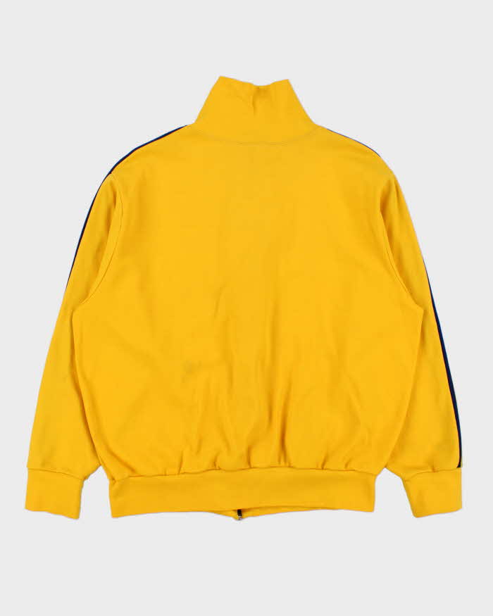 Vintage 1970s Adidas Originals Yellow Classic Funnel Neck Track Jacket - M