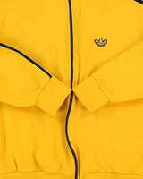 Vintage 1970s Adidas Originals Yellow Classic Funnel Neck Track Jacket - M