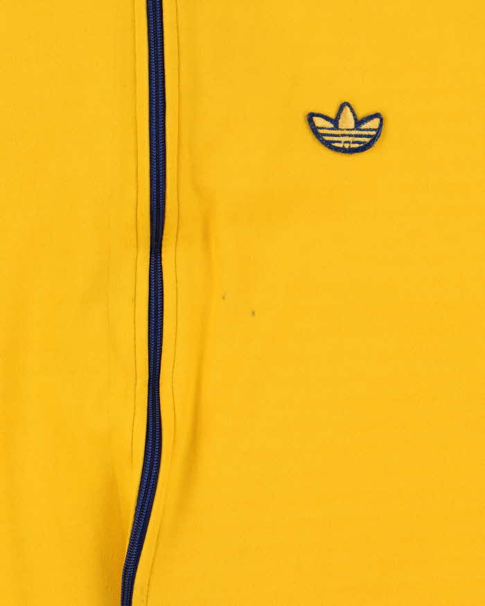 Vintage 1970s Adidas Originals Yellow Classic Funnel Neck Track Jacket - M