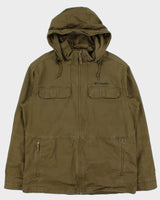 Vintage Columbia Khaki Canvas Hooded Military Field Jacket - L