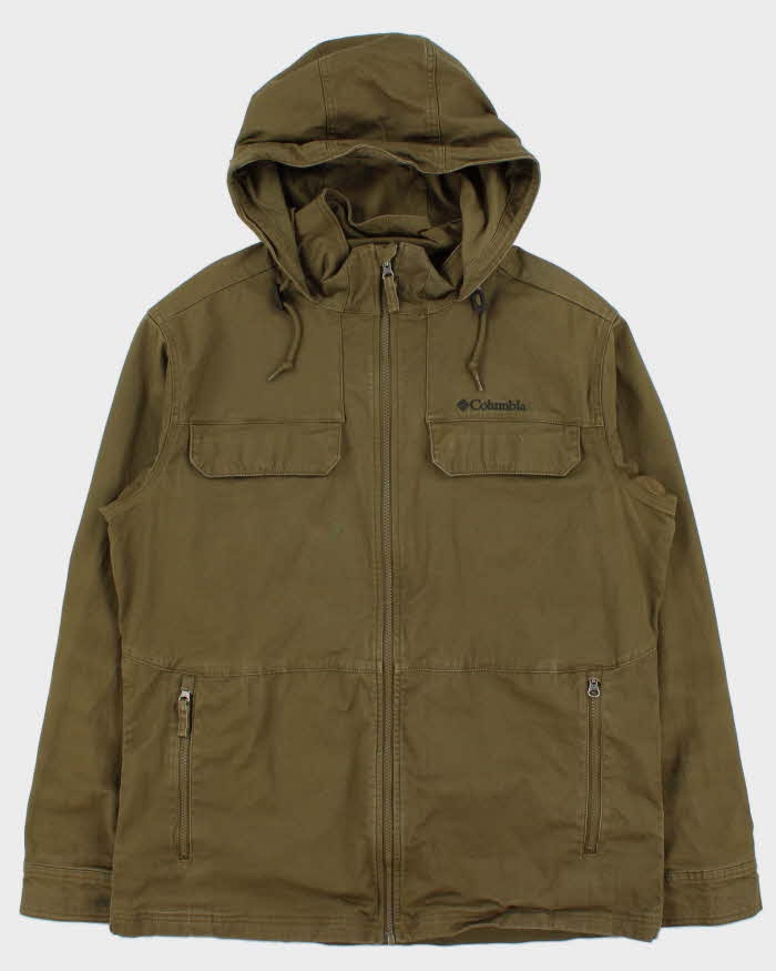 Vintage Columbia Khaki Canvas Hooded Military Field Jacket - L