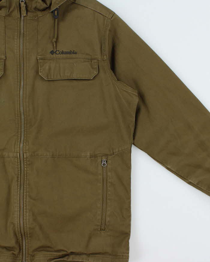 Vintage Columbia Khaki Canvas Hooded Military Field Jacket - L