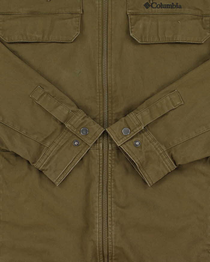 Vintage Columbia Khaki Canvas Hooded Military Field Jacket - L