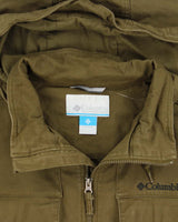 Vintage Columbia Khaki Canvas Hooded Military Field Jacket - L