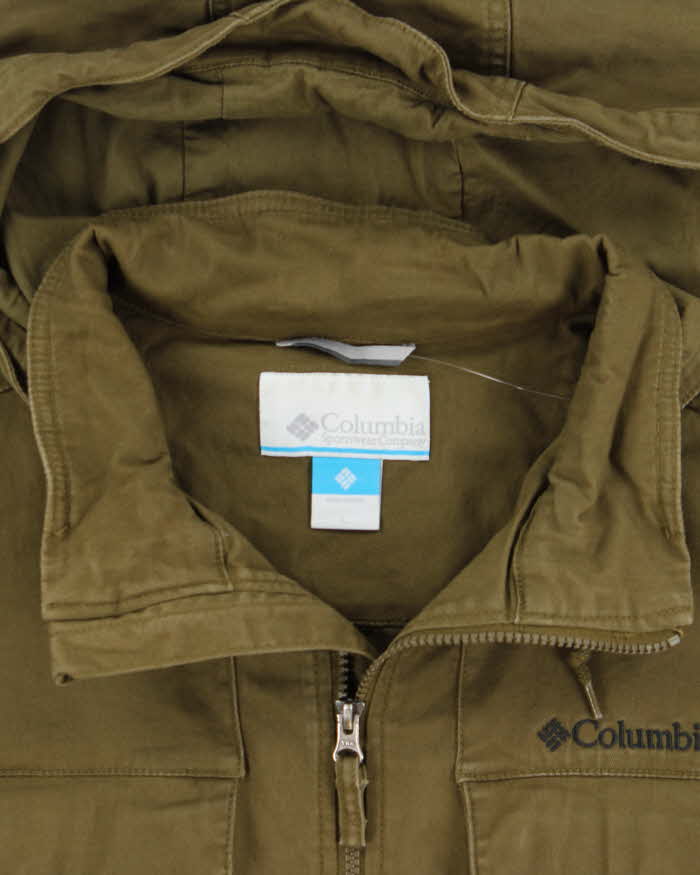 Vintage Columbia Khaki Canvas Hooded Military Field Jacket - L
