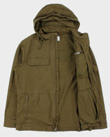 Vintage Columbia Khaki Canvas Hooded Military Field Jacket - L