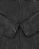 Vintage 1990s Danier Calfskin Leather Collared Cafe Racer Moto Jacket - L