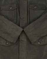 Vintage Y2K 00s Danier Forest Green Leather Military Motorcycle Jacket - L