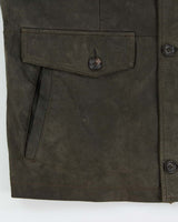 Vintage Y2K 00s Danier Forest Green Leather Military Motorcycle Jacket - L