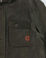 Vintage Y2K 00s Danier Forest Green Leather Military Motorcycle Jacket - L