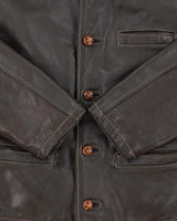Vintage 1990s R.B.C Legend Chocolate Brown Lambskin Leather Contrast Stitch Motorcycle Jacket - M