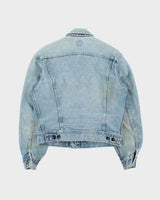 Vintage 1970s Lee Riders Union Made In USA Sanforised Light Wash Denim Trucker Jacket - M