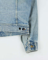 Vintage 1970s Lee Riders Union Made In USA Sanforised Light Wash Denim Trucker Jacket - M