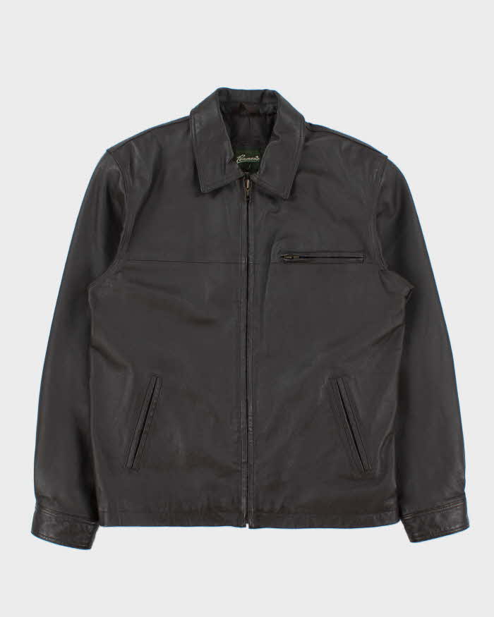 Vintage Y2K 00s Penman's Brown Leather Cafe Racer Moto Jacket - S