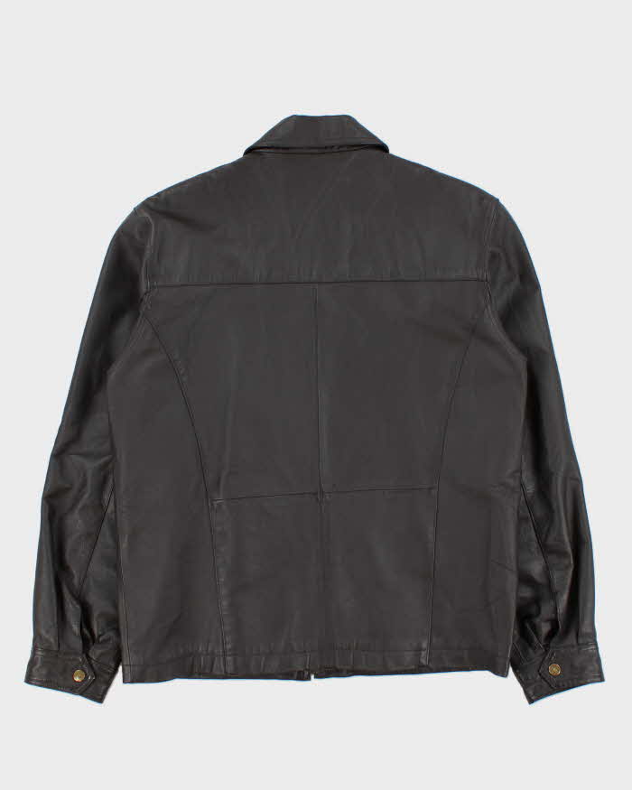 Vintage Y2K 00s Penman's Brown Leather Cafe Racer Moto Jacket - S