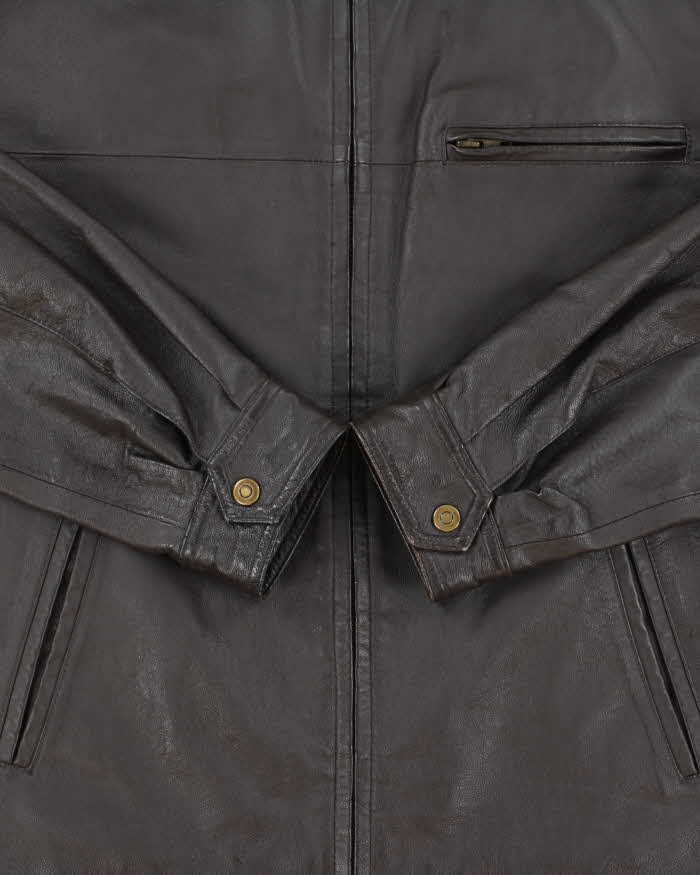 Vintage Y2K 00s Penman's Brown Leather Cafe Racer Moto Jacket - S