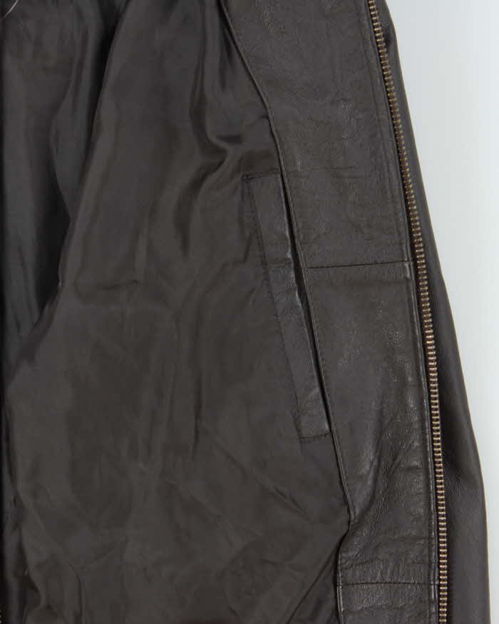 Vintage Y2K 00s Penman's Brown Leather Cafe Racer Moto Jacket - S