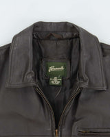 Vintage Y2K 00s Penman's Brown Leather Cafe Racer Moto Jacket - S